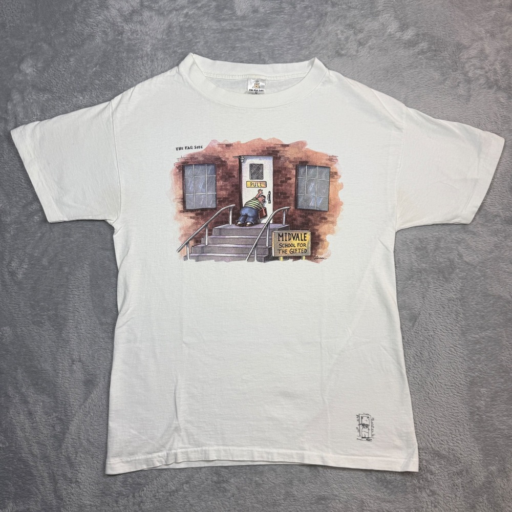 Vintage The Far Side T Shirt Mens L White Midvale School For The Gifted 90s